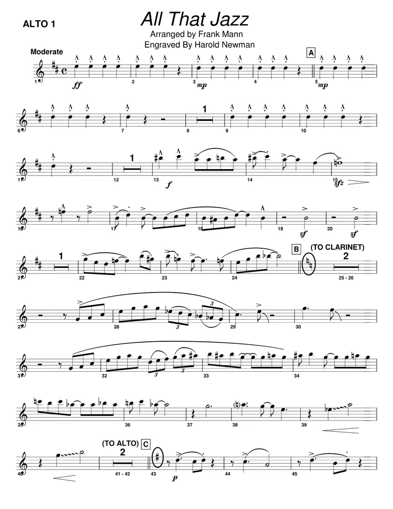 All That Jazz score preview