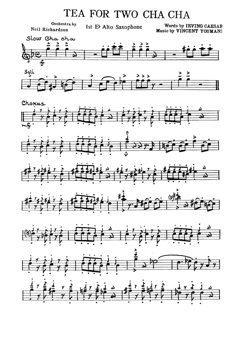 Tea For Two score preview