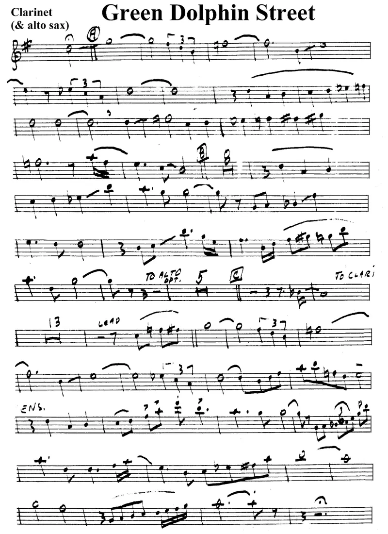 On Green Dolphin Street G.Miller Style score preview