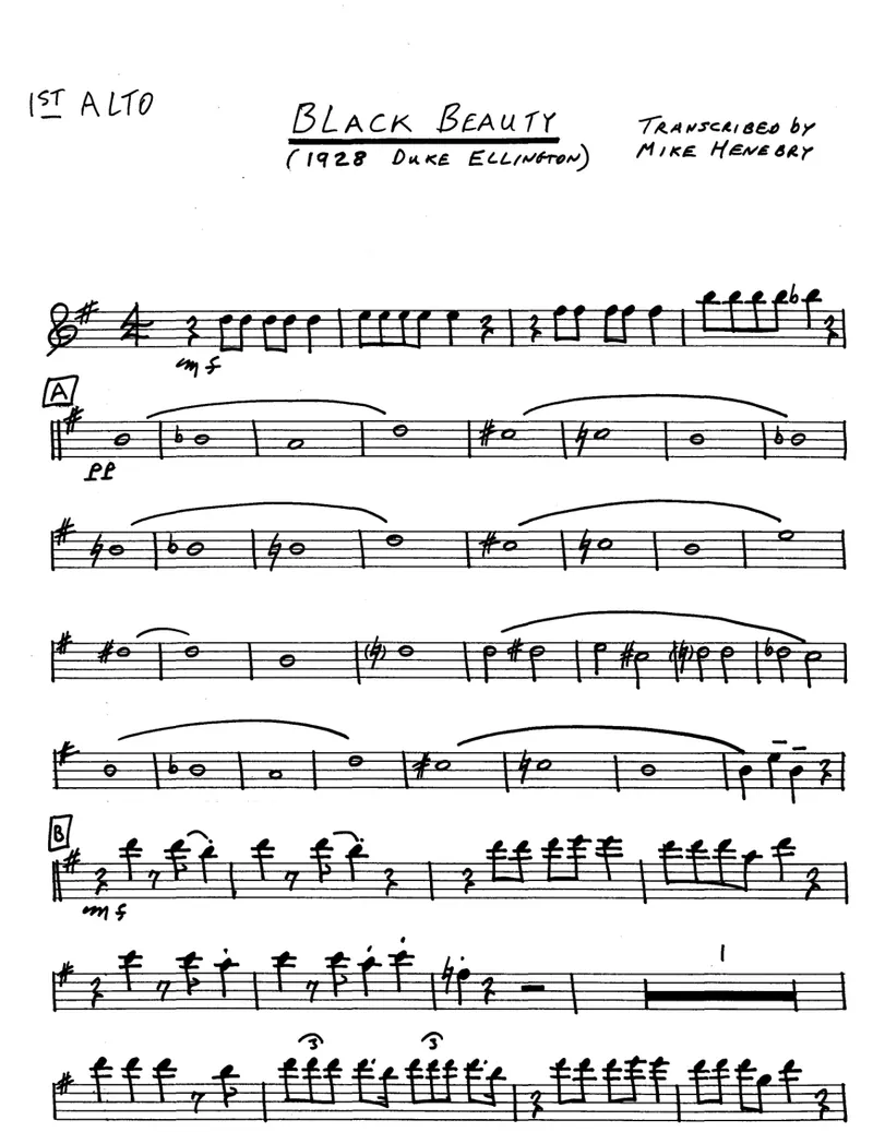 Black Beauty score preview