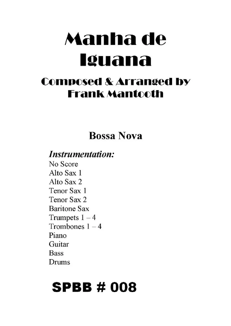Manha De Iguana score preview
