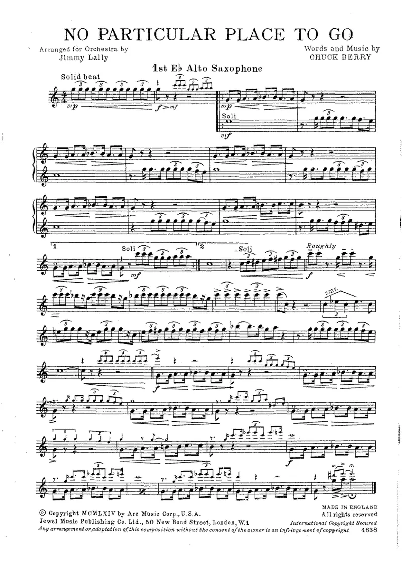 No Particular Place To Go score preview