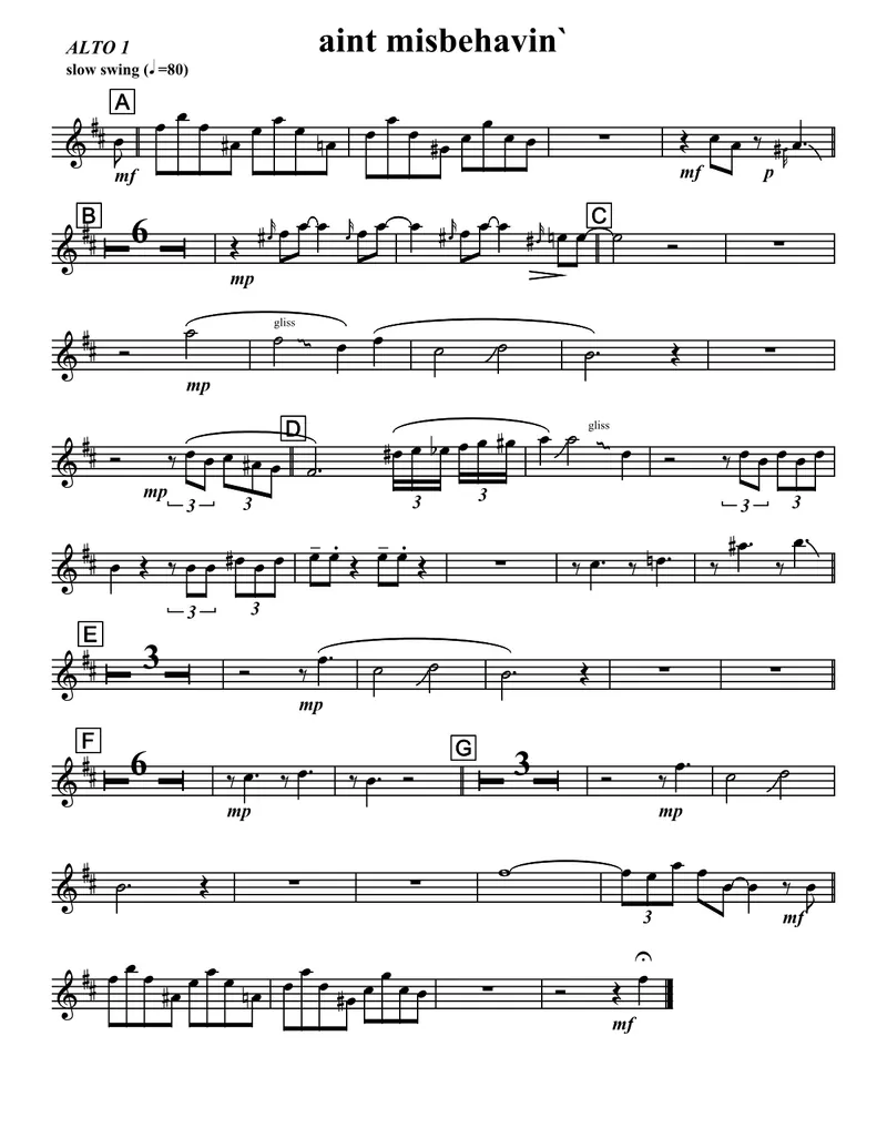 Ain't Misbehavin' score preview