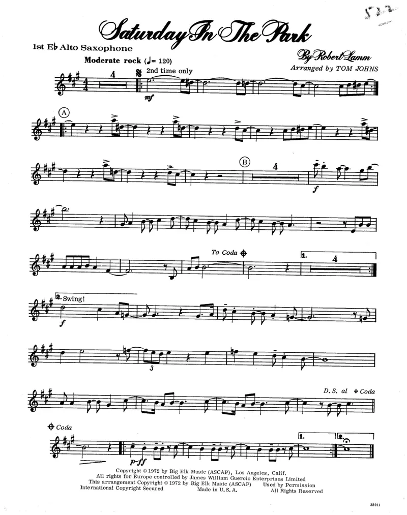 Saturday In The Park score preview