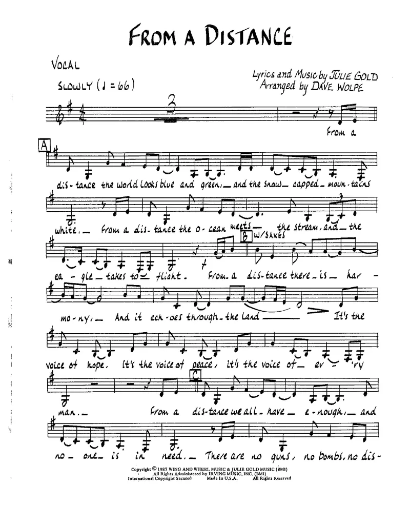 From A Distance score preview