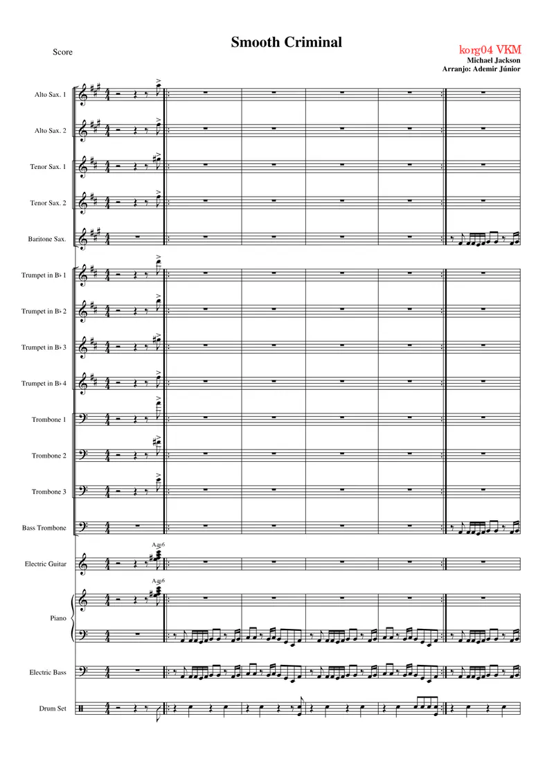 Smooth Criminal score preview