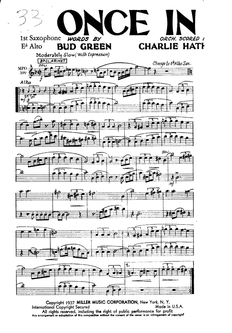 Once In A While score preview