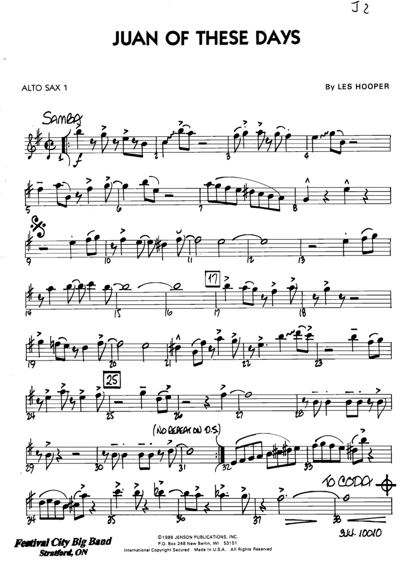 Juan Of These Days score preview