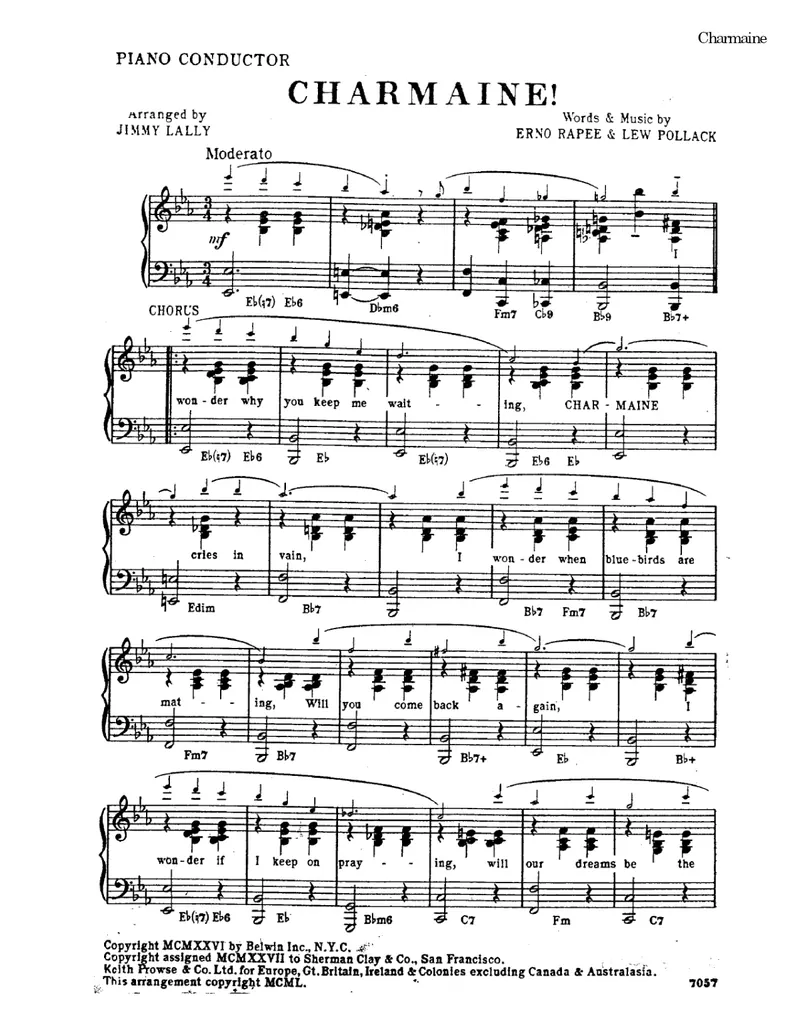 Charmaine score preview