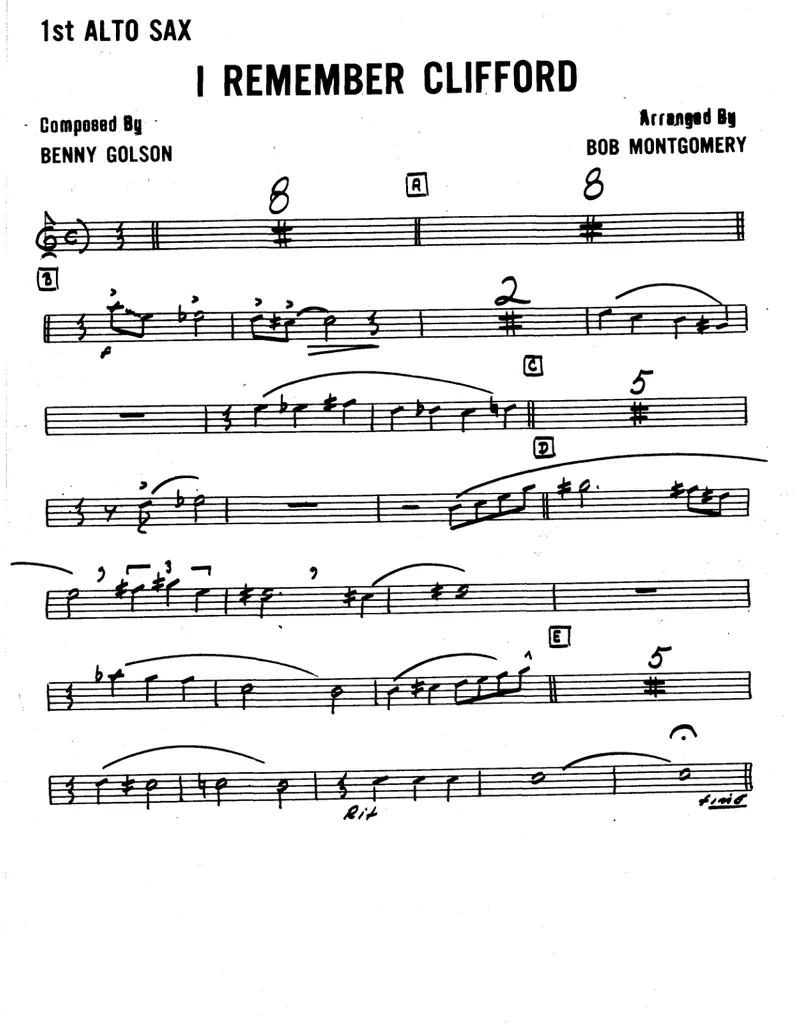 I Remember Clifford score preview