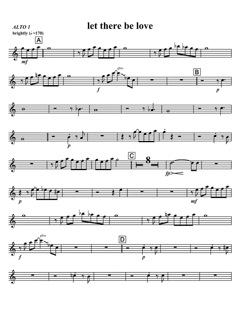 Let There Be Love score preview