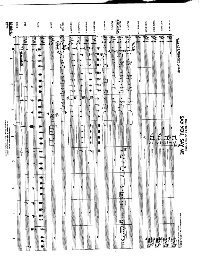Say You Say Me score preview