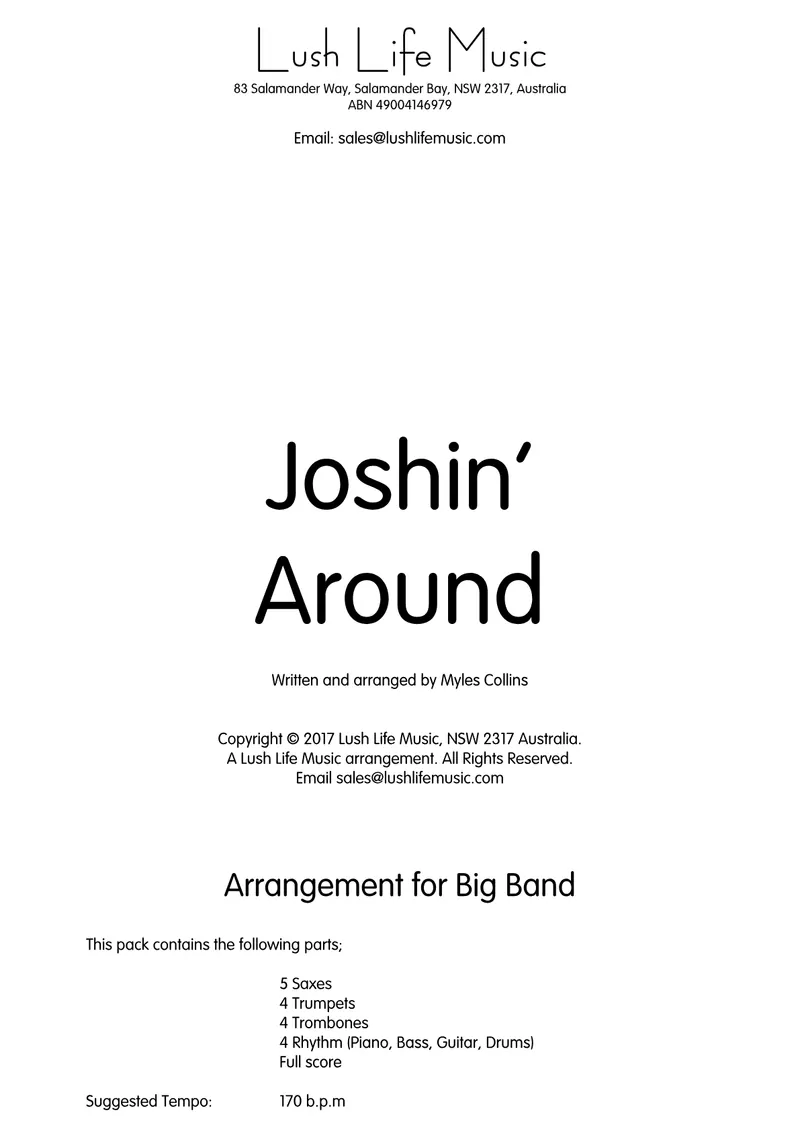 Joshin' Around score preview