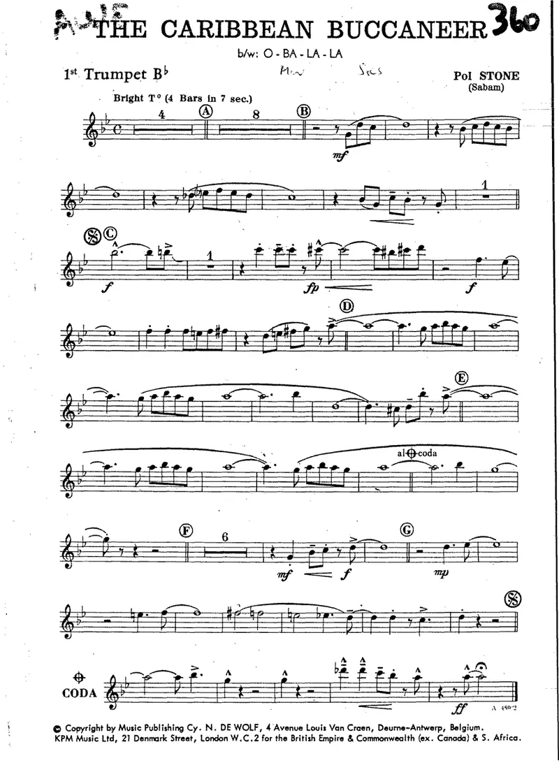 Caribbean Bucaneer score preview