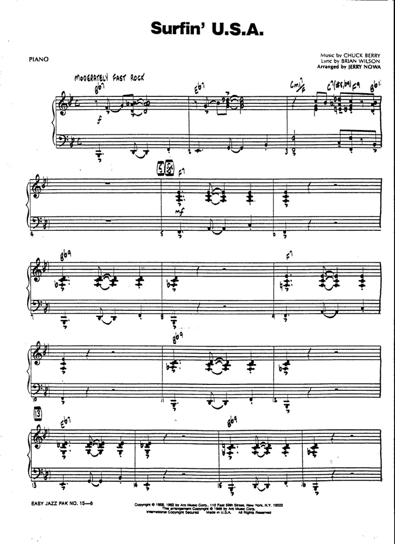 Surfin' USA score preview