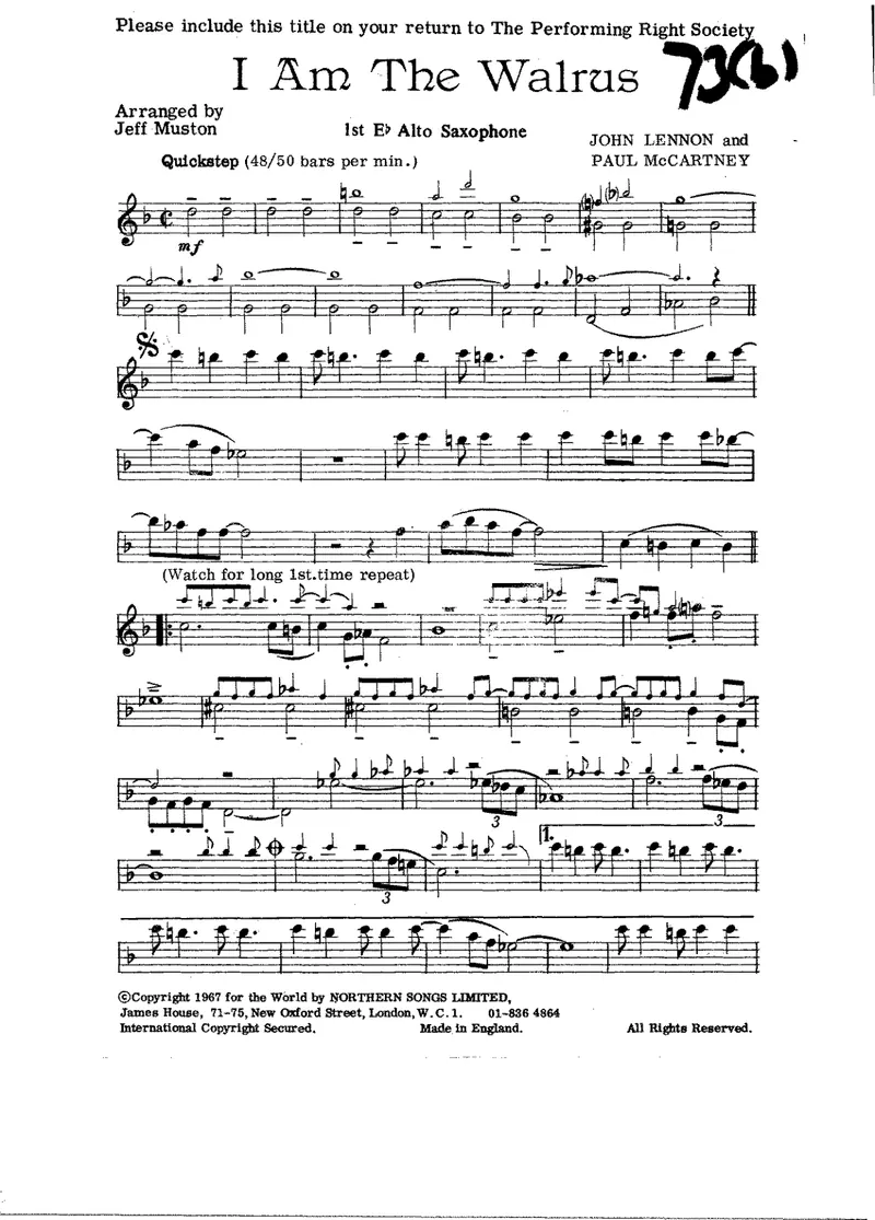 I Am The Walrus score preview