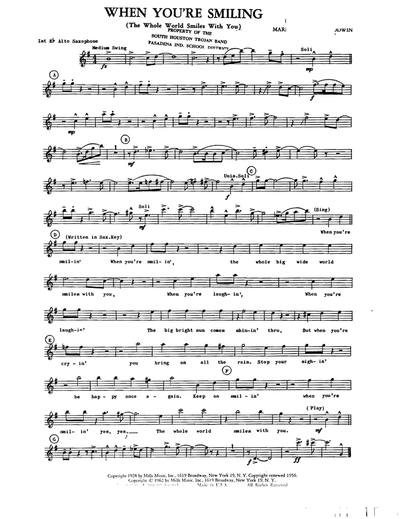 When You're Smiling score preview