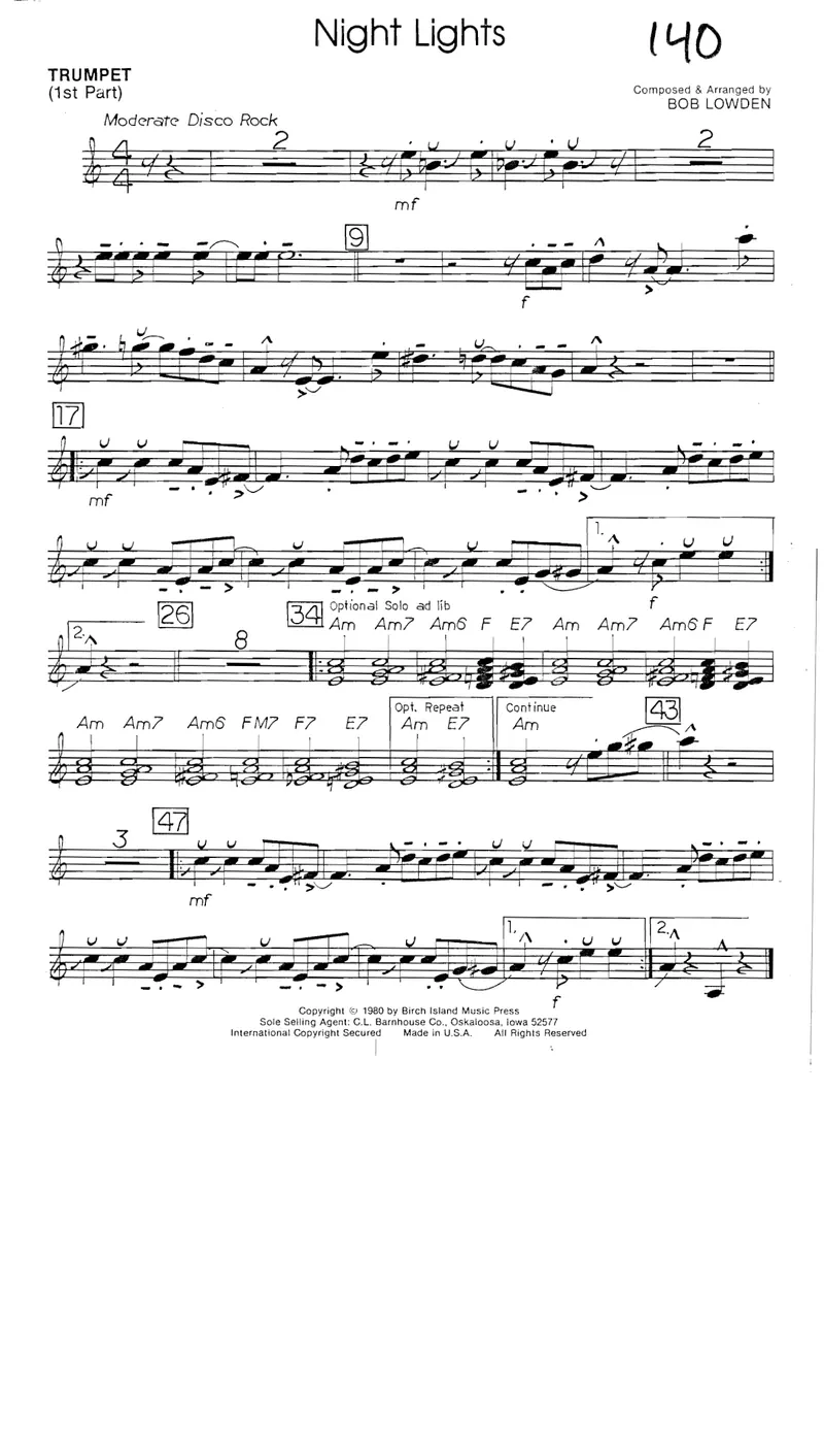 Night Lights score preview