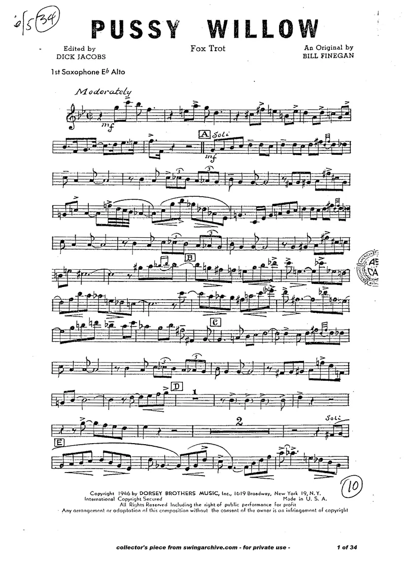 Pussy Willow score preview