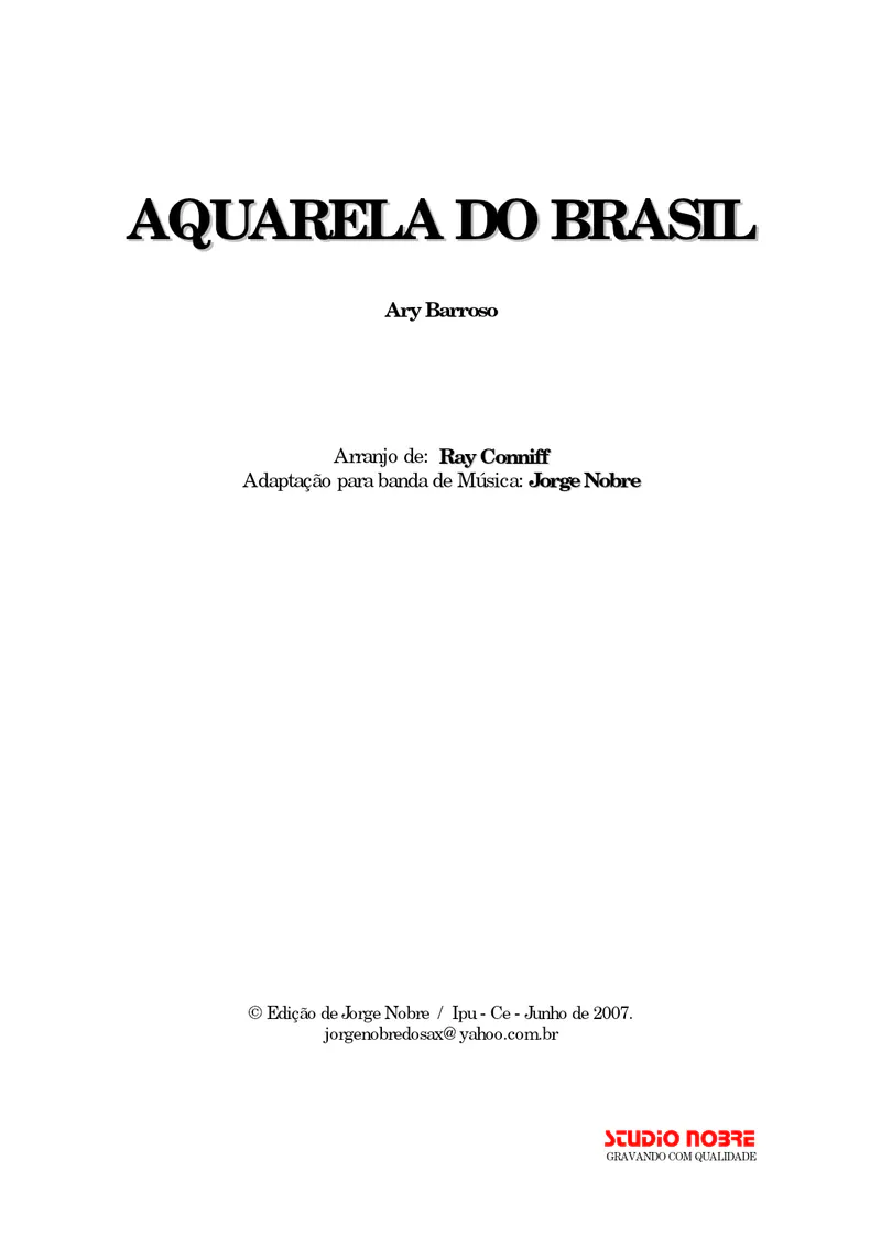 Aquarela Do Brasil score preview