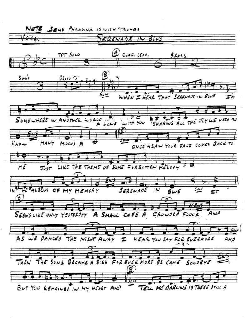 Serenade In Blue score preview