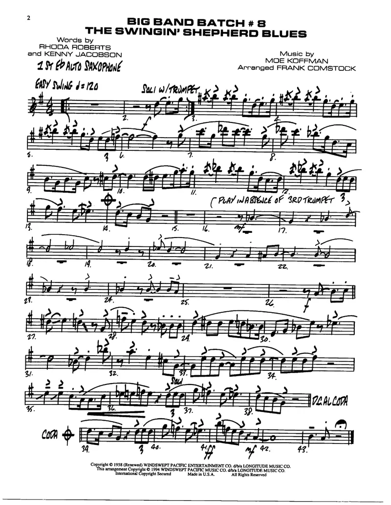 The Swingin' Shepherd Blues score preview