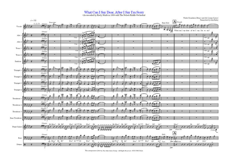 What Can I Say Dear,After I Say I'm Sorry score preview