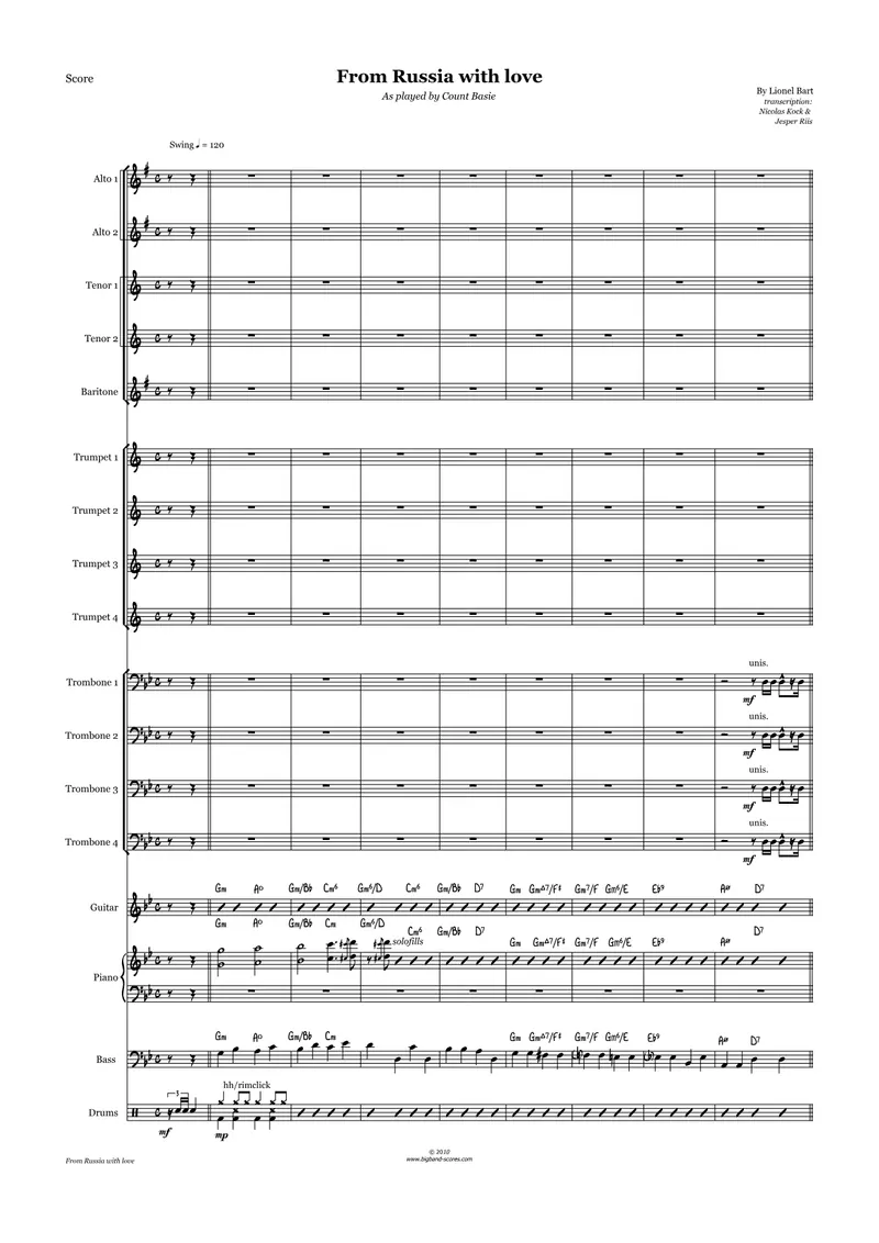 From Russia With Love score preview