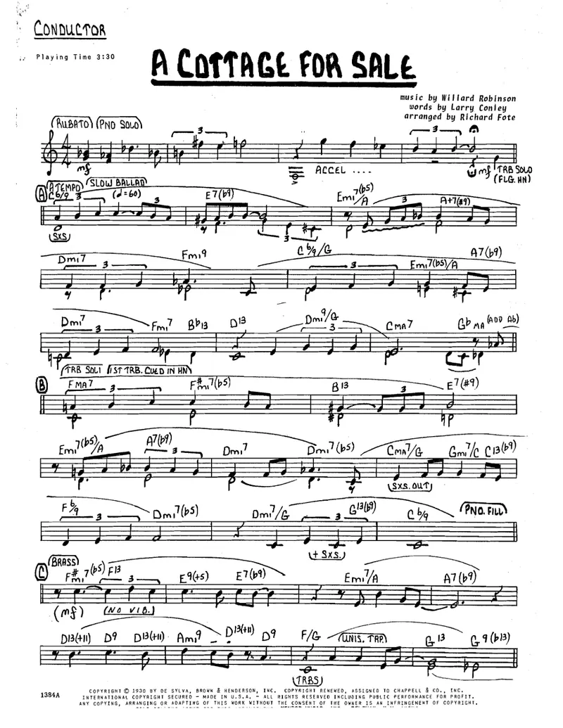 A Cottage For Sale score preview