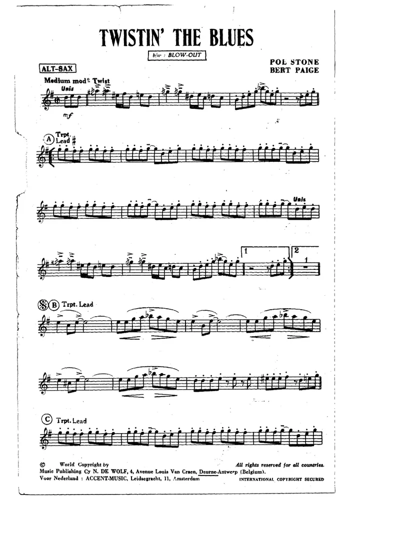 Twistin The Blues score preview
