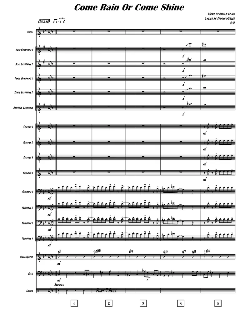 Come Rain Or Come Shine score preview