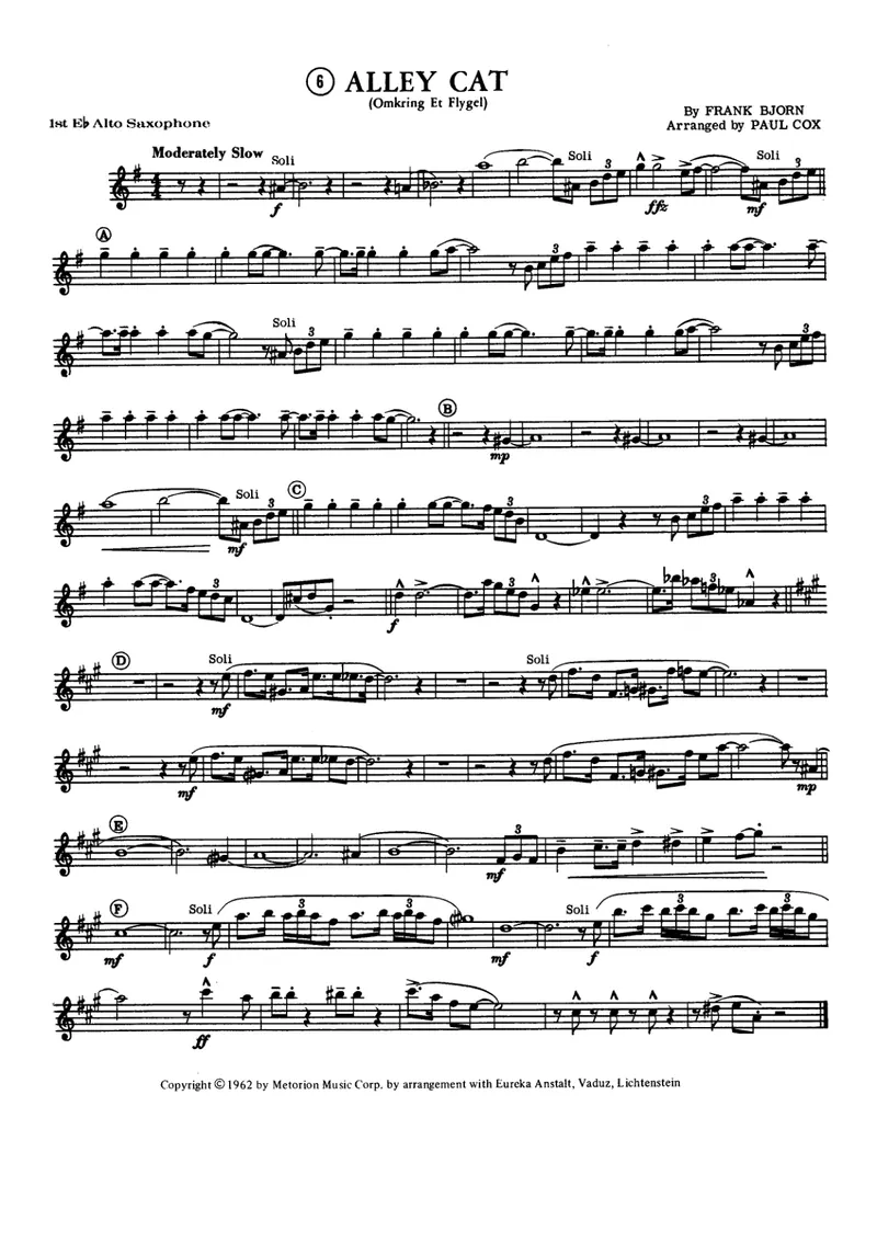 Alley Cat score preview