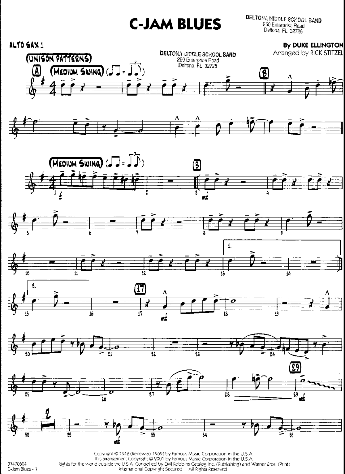C Jam Blues preview page 1