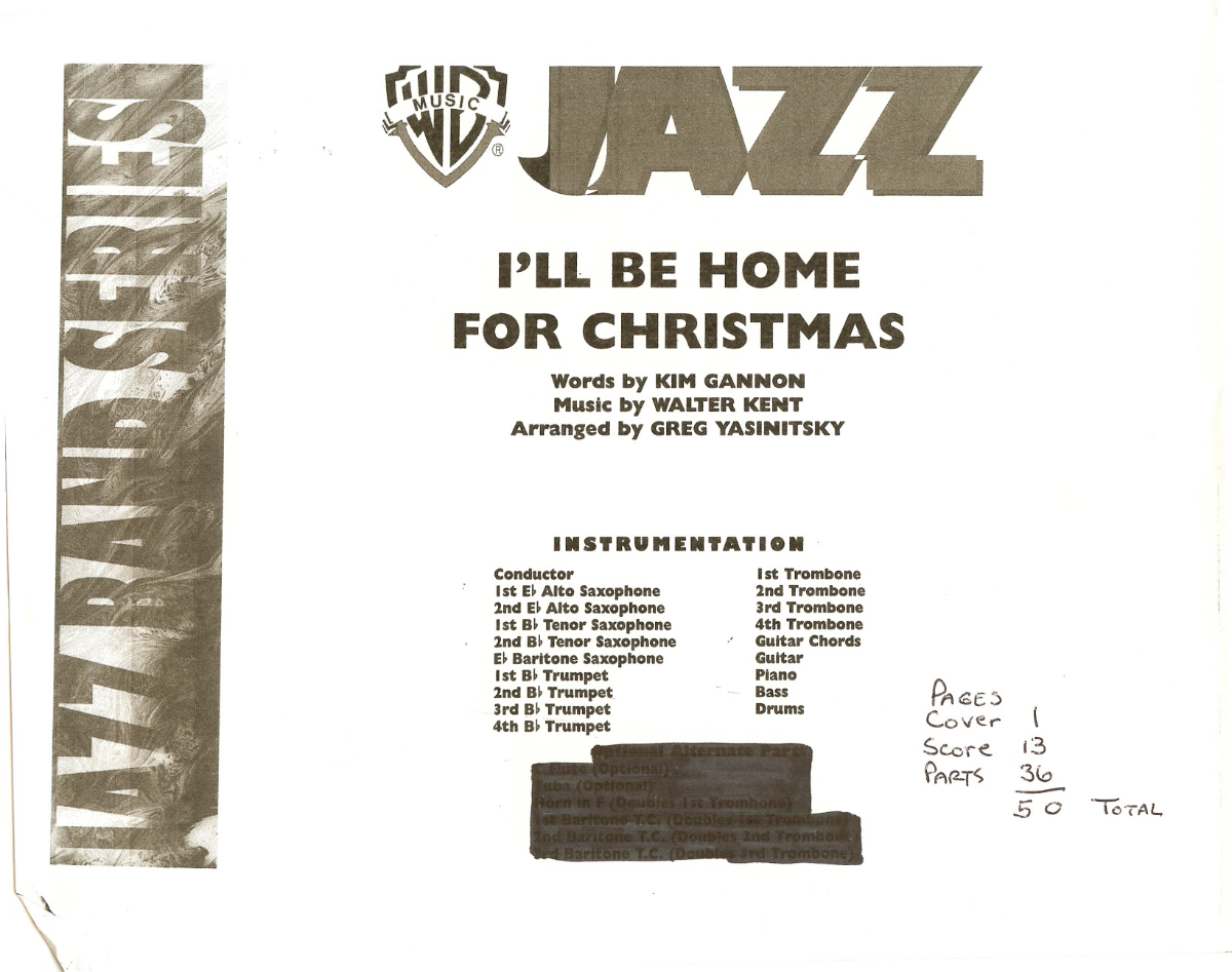 I'll Be Home For Christmas score preview