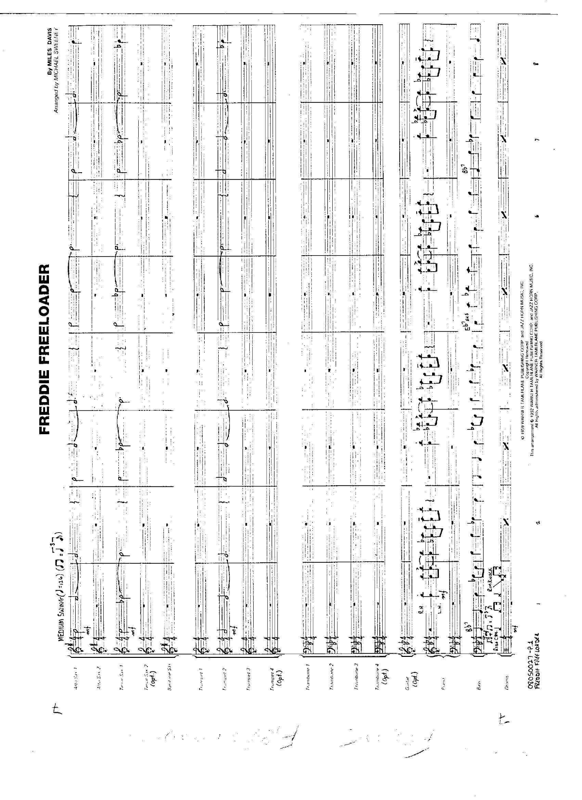 Freddie Freeloader score preview