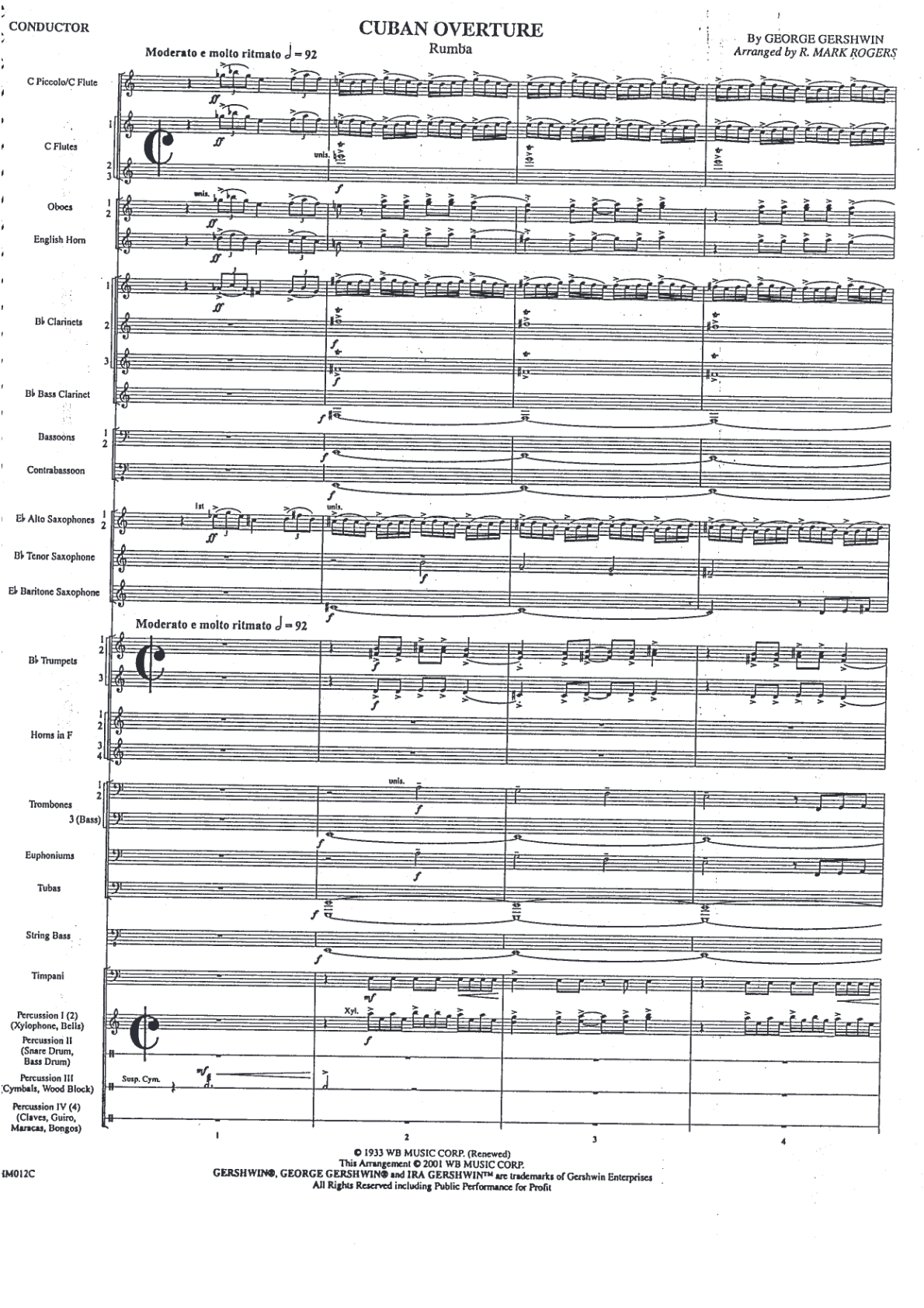 Cuban Overture score preview