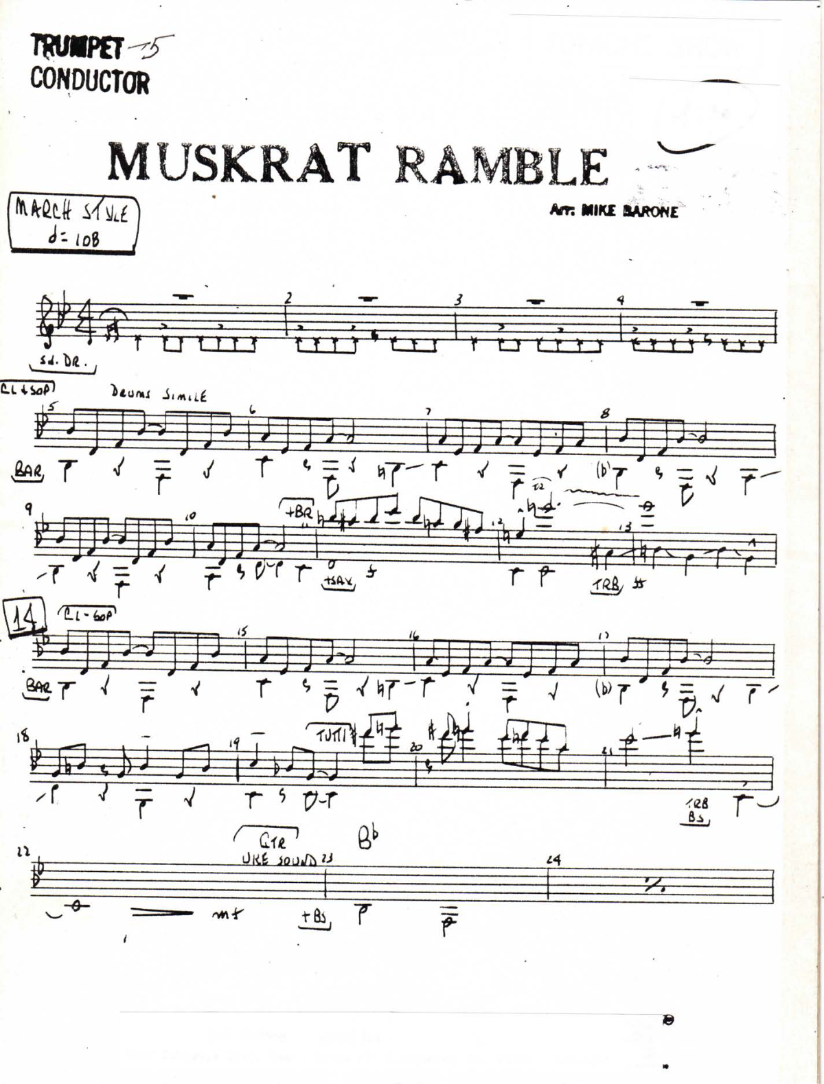 Muskrat Ramble score preview