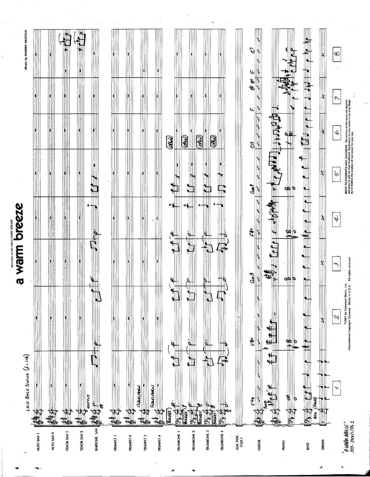 A Warm Breeze score preview