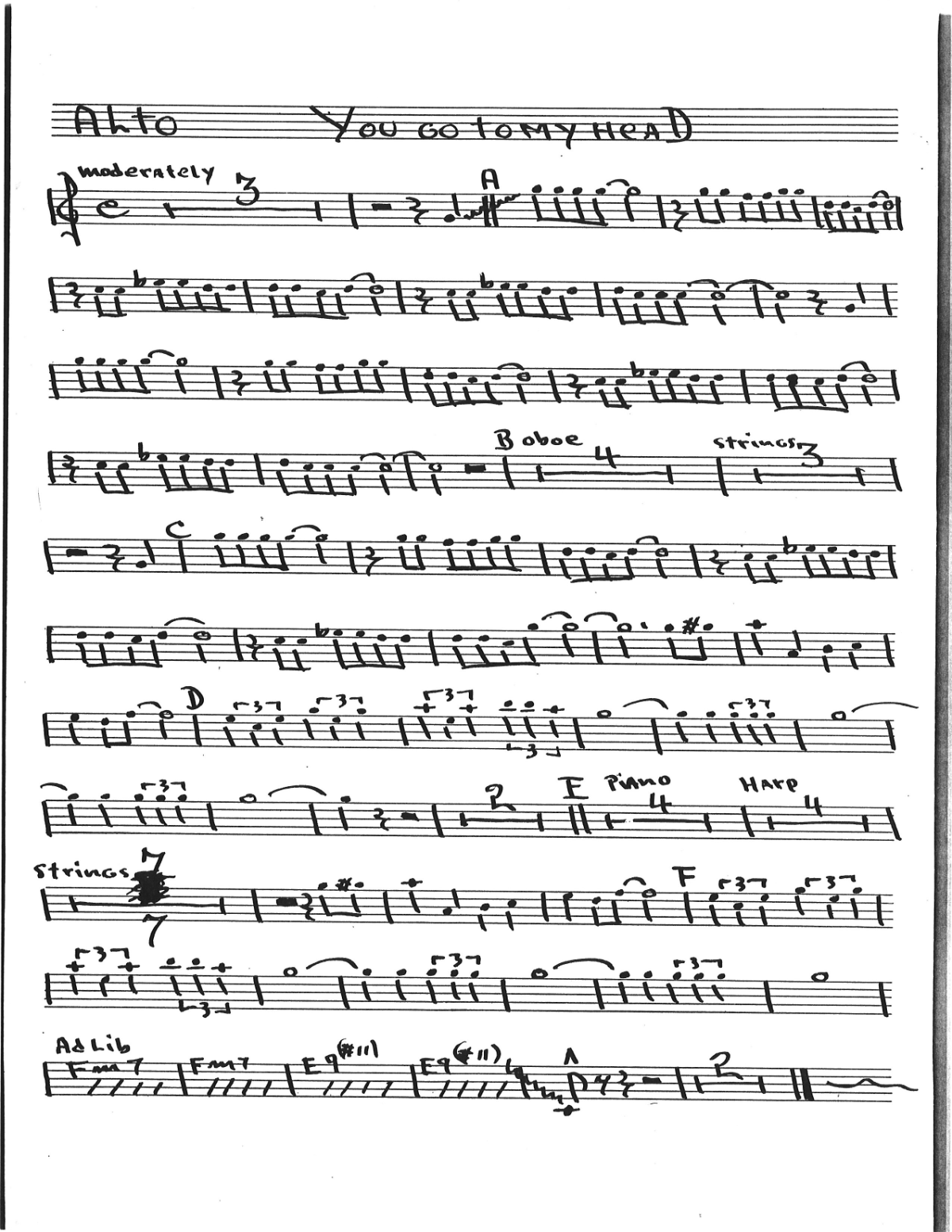 You Go To My Head score preview