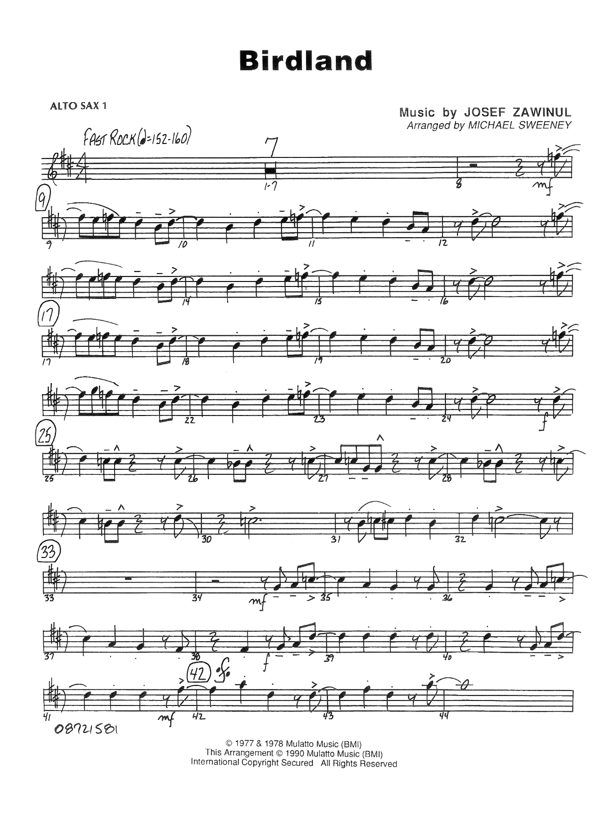 Birdland score preview