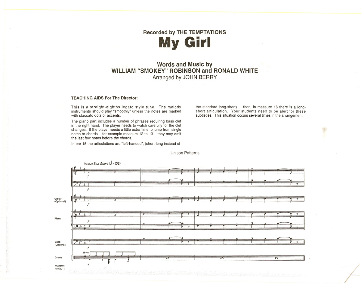 My Girl score preview