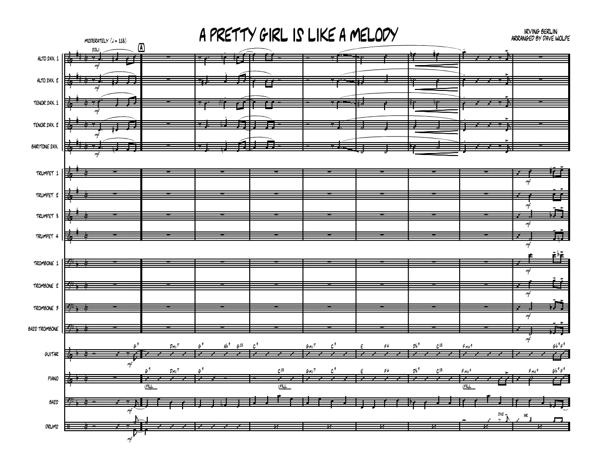A Pretty Girl Is Like A Melody score preview