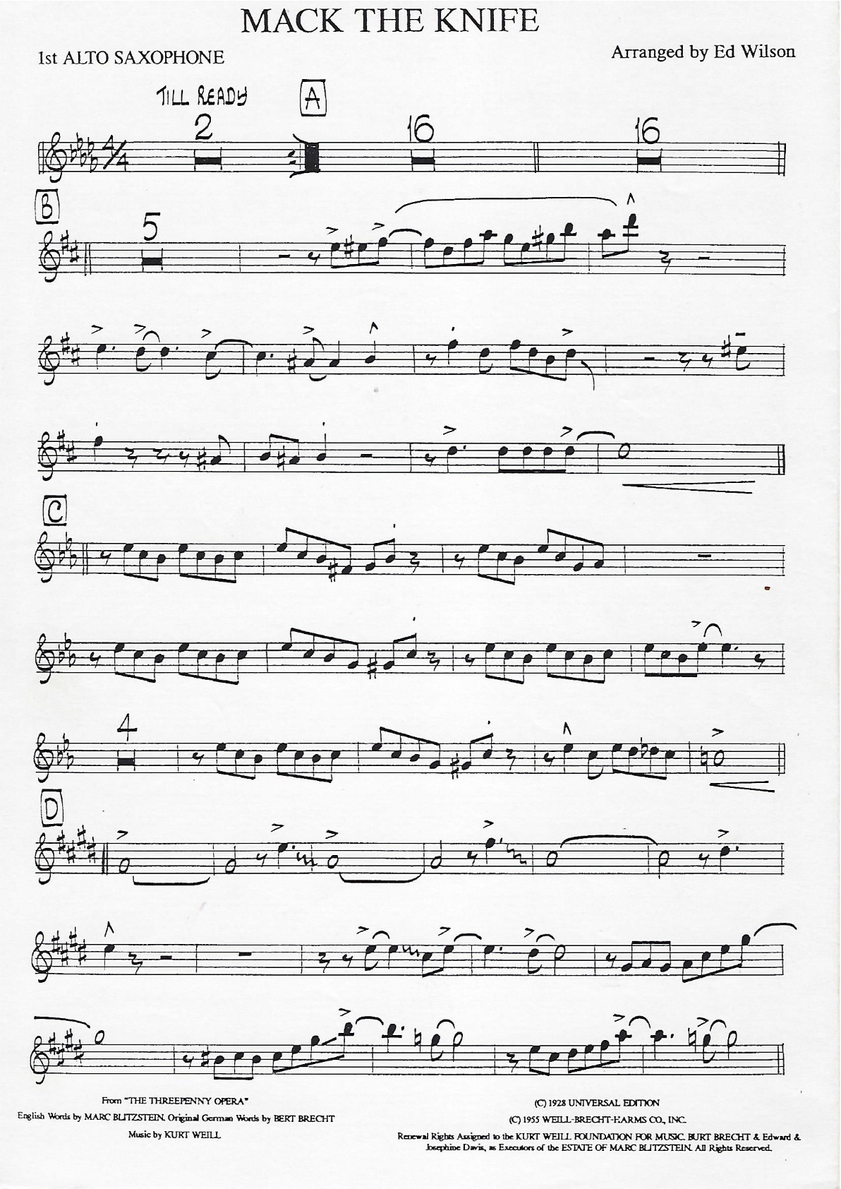 Mack The Knife score preview