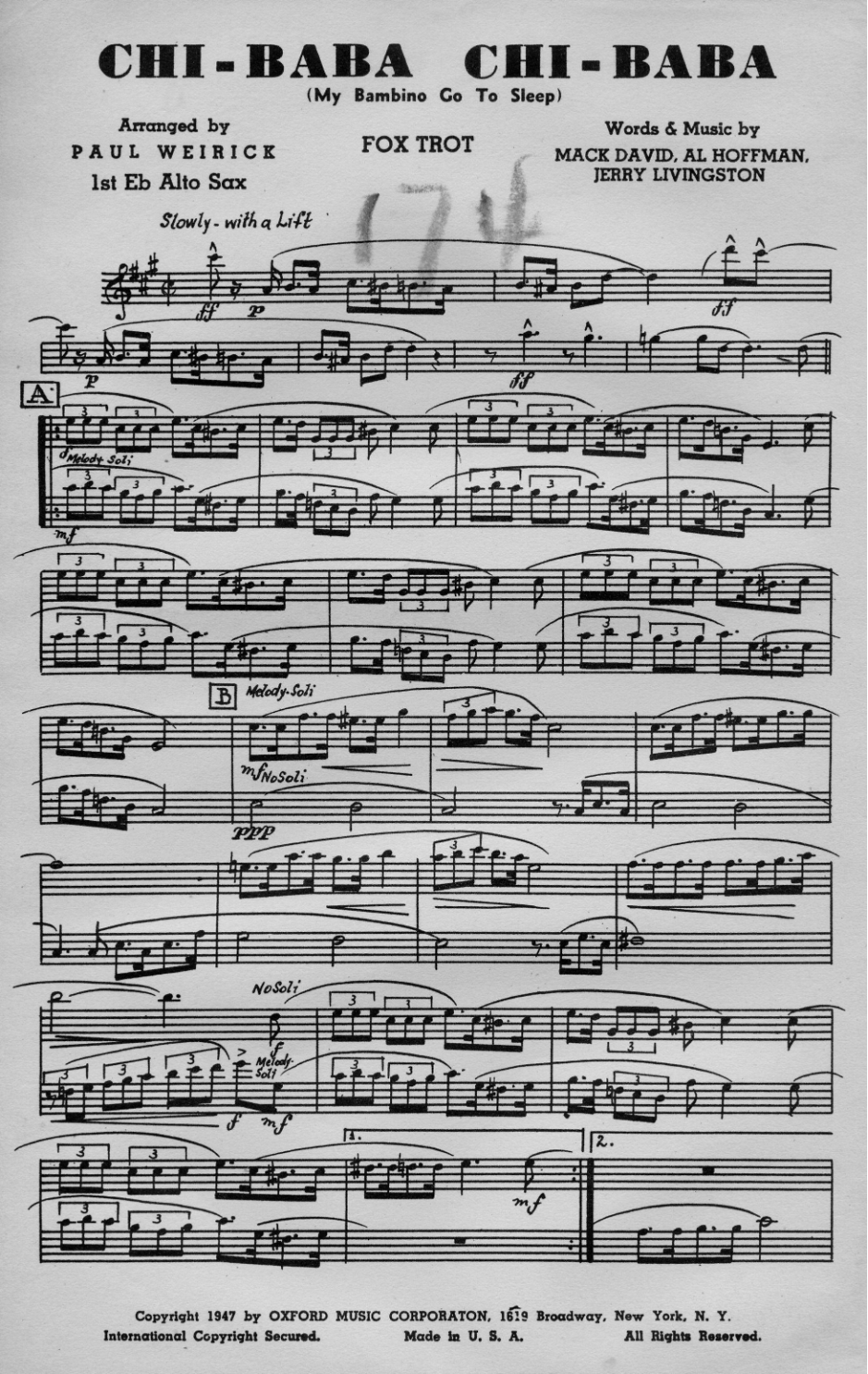 Chi Baba, Chi Baba score preview