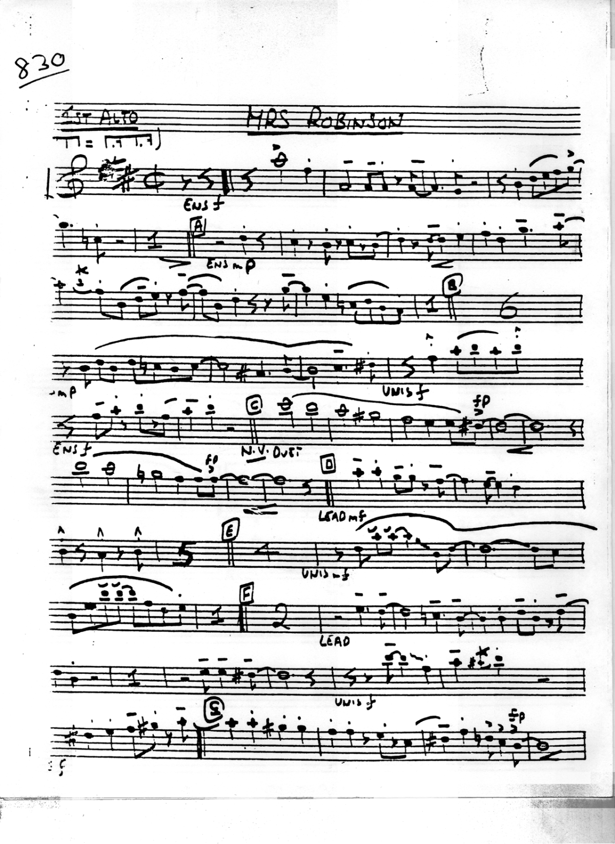 Mrs.Robinson score preview