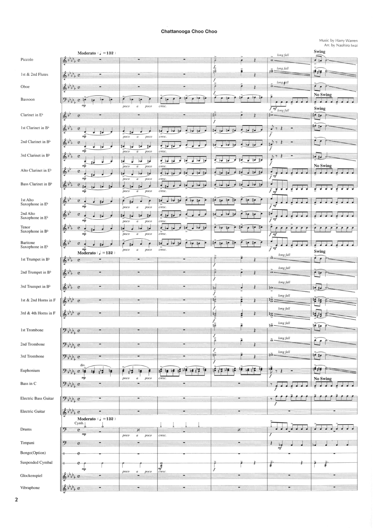 Chatanooga Choo Choo score preview