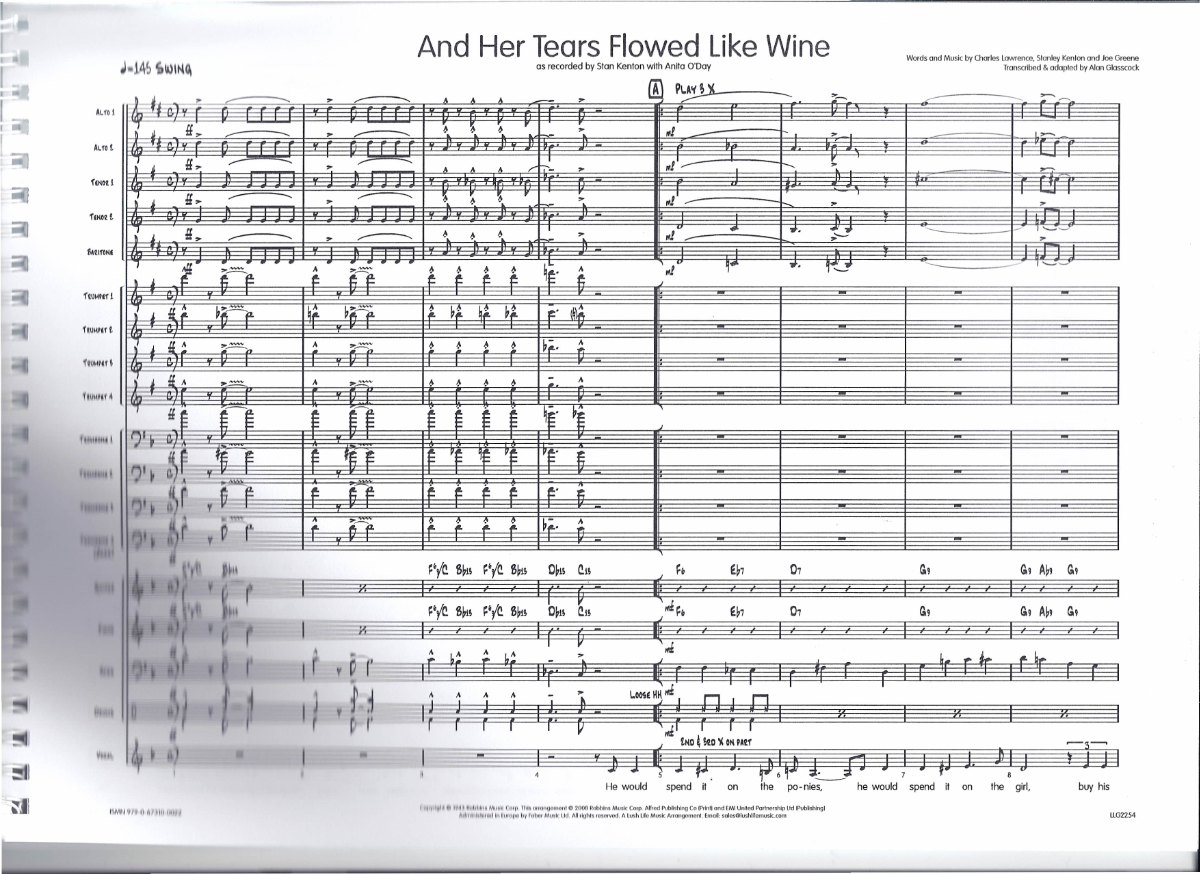 And Her Tears Flowed Like Wine score preview