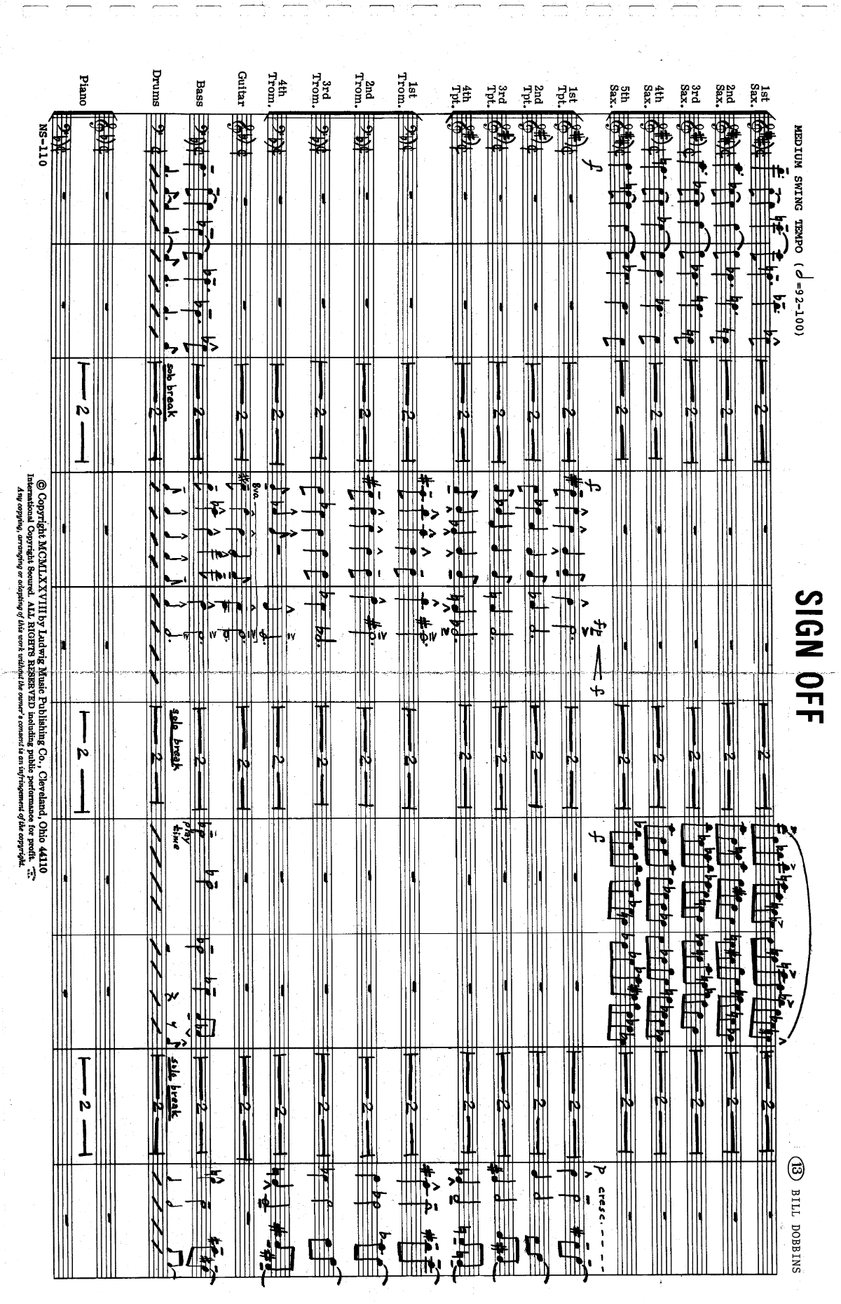 Sign Off score preview
