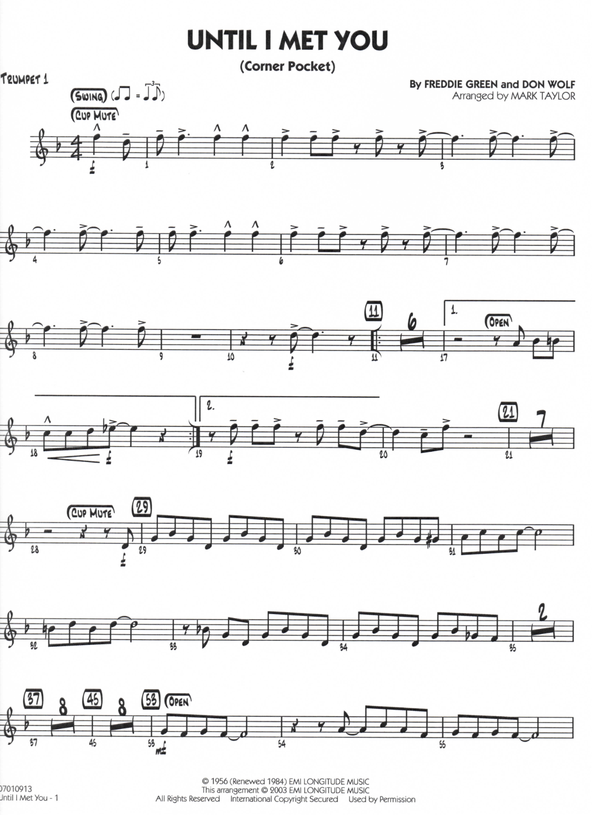 Until I Met You (Corner Pocket) score preview