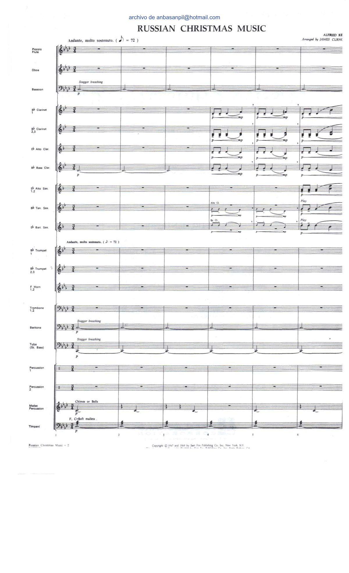 Russian Christmas Music score preview